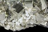 Large, Cubic Pyrite Crystal Cluster - Peru #131137-3